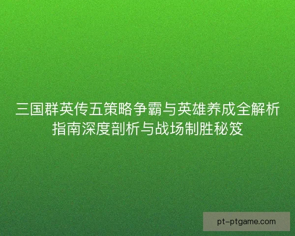 三国群英传五策略争霸与英雄养成全解析指南深度剖析与战场制胜秘笈